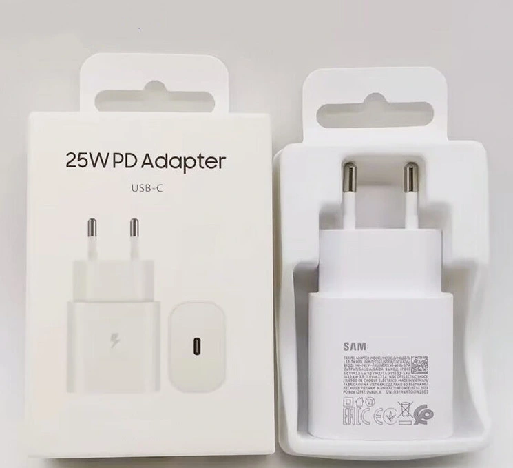 1: 1 Original High Quality Mobile Phone Fast Charger 25W USB-C Pd Adapter for Note10 EU Us Plug