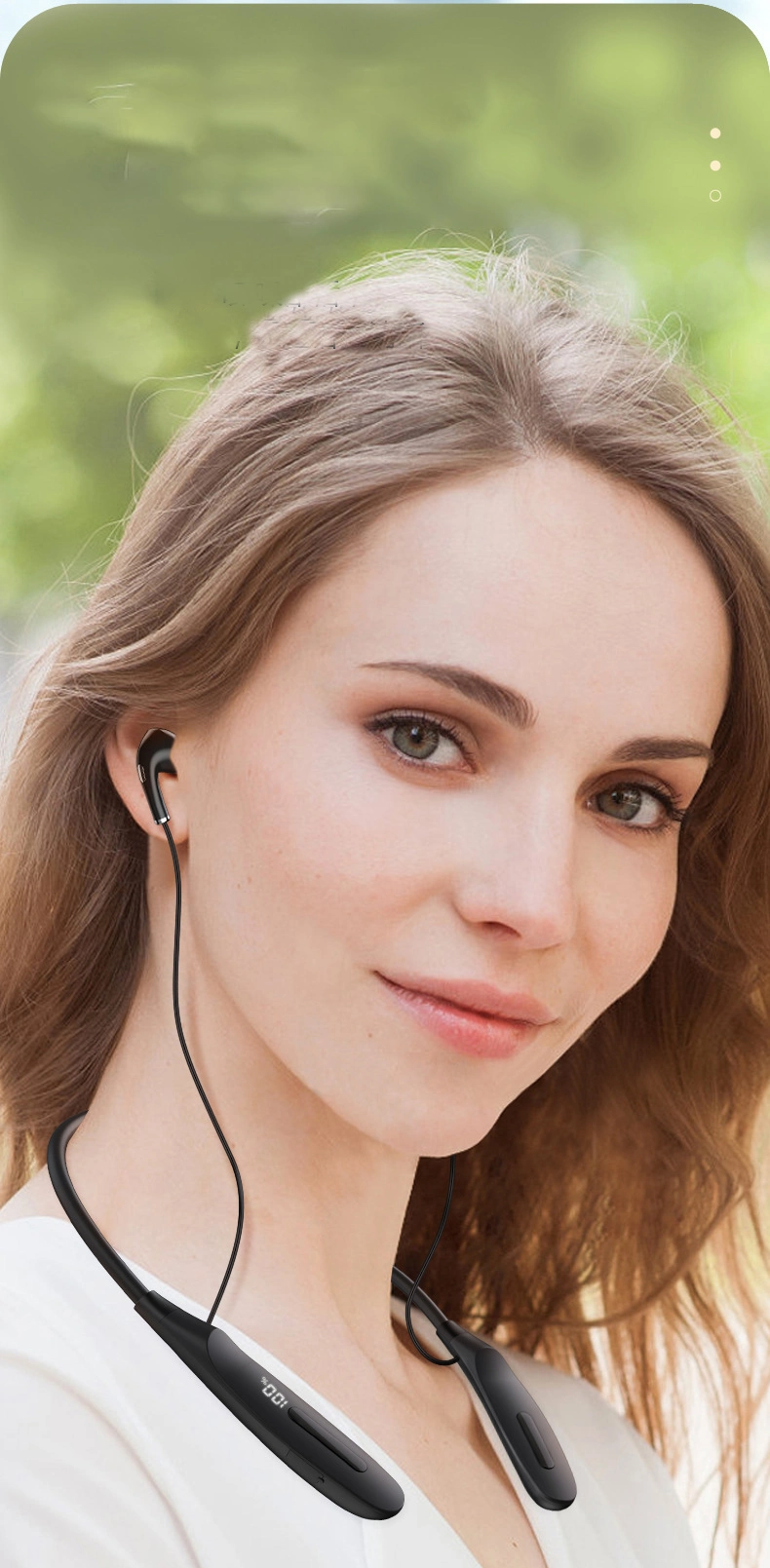in-Ear Sports Wireless Neck Bluetooth Headset with Digital Display