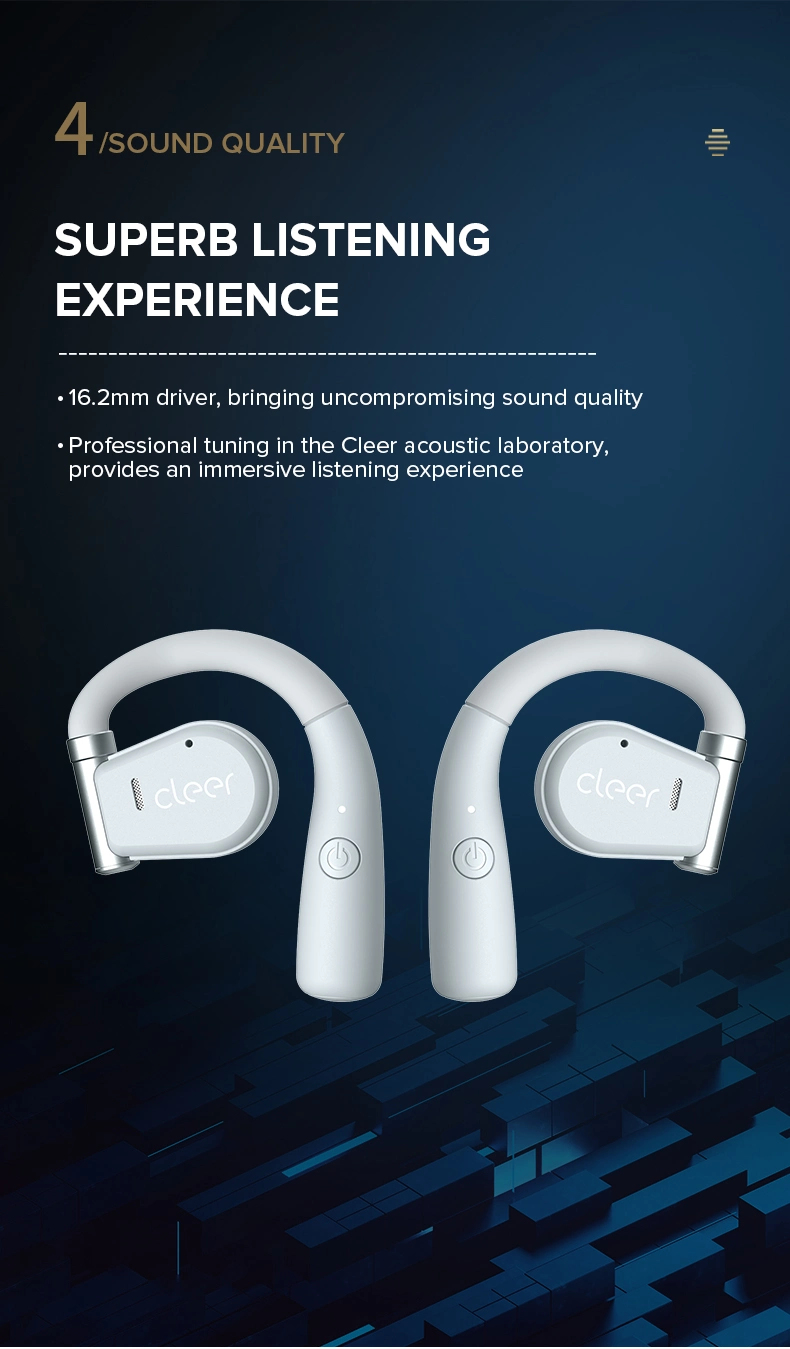 Wireless Bluetooth Open Ear Rotatable Hook Headphone for Business Meeting Sports