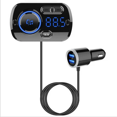 QC3.0 고속 충전기, 핸즈프리 FM 송신기, 차량용 키트, 듀얼 USB 포트가 있는 블루투스 MP3 플레이어