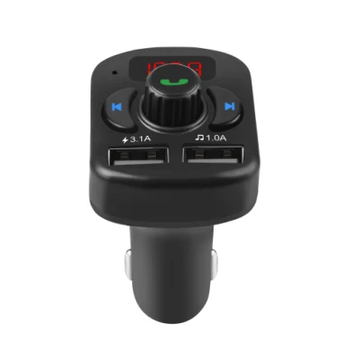 차량용 키트 핸즈프리 FM 송신기 블루투스 5.0 차량용 키트 MP3 플레이어 듀얼 USB 차량용 충전기
