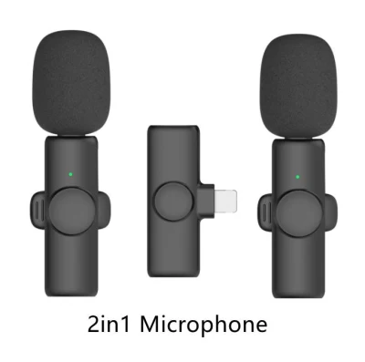 2in1 Bluetooths Mikrofon K9 무선 Lavalier-mikrofon Mikrofon 소음 감소 야외 라이브 방송 USB Lavalier-mkrofon