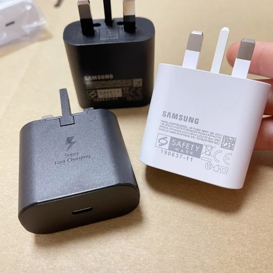 Note10 EU US 플러그용 1:1 오리지널 고품질 휴대전화 고속 충전기 25W USB-C PD 어댑터